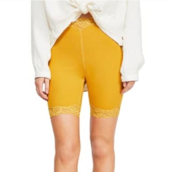 Free People Pants - Free People Harlow Bike Shorts In Hawaii Honey Gold Size Medium New